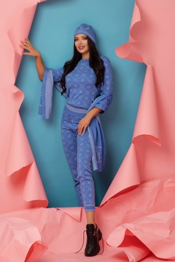 Alessa Religion Knit Pants - Sky Blue