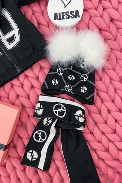 Alessa mini Religion Knitted Scarf - Black