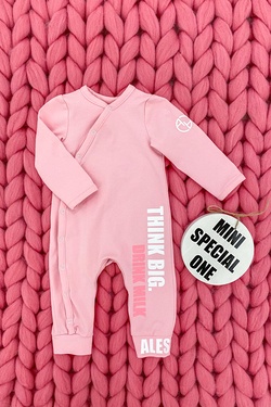 Think big drink milk Romper - pink