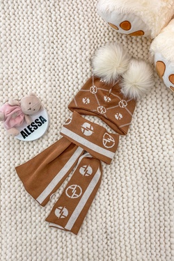 Alessa mini Religion Knitted Scarf - mocha