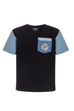 Alessa Mini Denim T-Shirt - Black