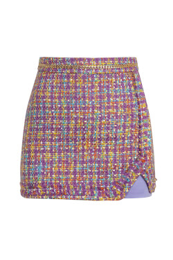 Wild Beauty Skirt-Pants Made of Bouclé - Purple