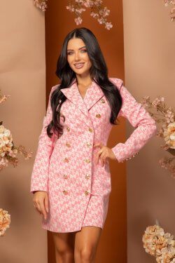 Dazzle Delight Blazer-Dress - Pink