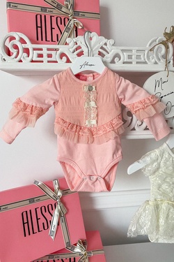 Alessa mini Bodysuit with Lace - pink