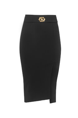 Office Star Skirt With Built-in Belt - Black