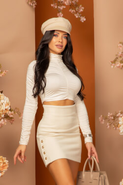 Chic Catch Skirt - Ecru