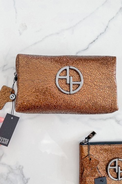 Golden brown leather wallet - large