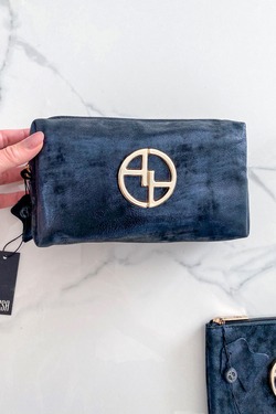 Dark Sapphire Leather Dressing Case - Large