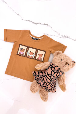 Bear Hug Mini Cotton T-Shirt - Mocha