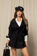 Fashion Move Short Trench - Black - Image 16