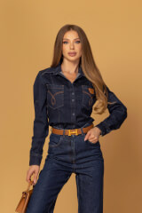 Denim Society Denim Shirt - Dark Blue - Image 9