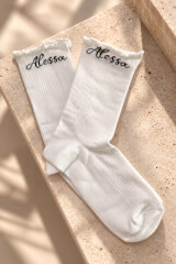Prestige Pair Mid-Length Socks - Ecru - Image 3